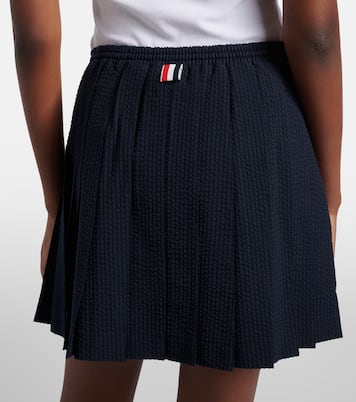 Minifalda de lana a rayas plisada | Thom Browne