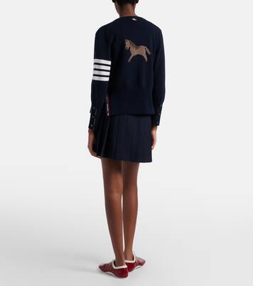 Minifalda de lana a rayas plisada | Thom Browne