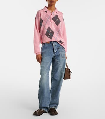 Argyle wool polo sweater | JW Anderson