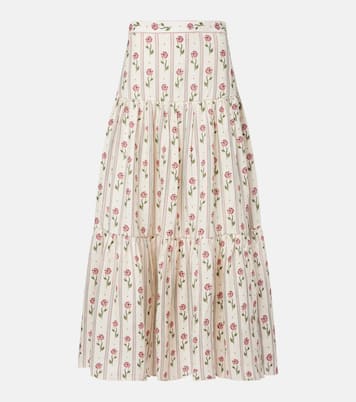 Bergamota floral linen maxi skirt | Agua by Agua Bendita