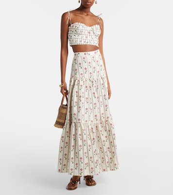 Bergamota floral linen maxi skirt | Agua by Agua Bendita