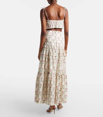 Bergamota floral linen maxi skirt | Agua by Agua Bendita