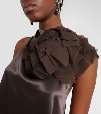 Top aus Seidensatin mit Spitze | Magda Butrym