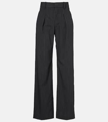 Pantalon droit rayé en laine mélangée | Isabel Marant