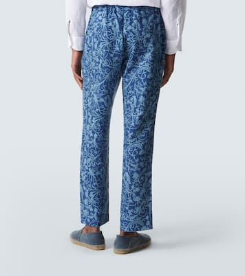 Pantaloni regular in lino con stampa | Kiton