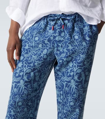 Pantaloni regular in lino con stampa | Kiton