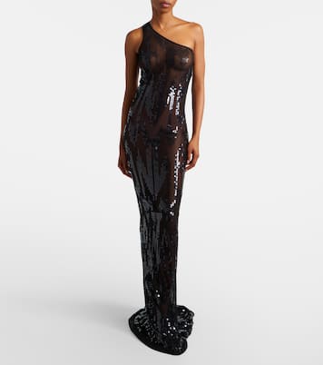 Lilies One-Shoulder-Robe aus Tüll | Rick Owens