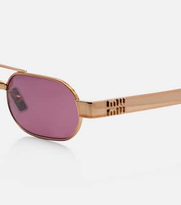 Occhiali da sole ovali con logo | Miu Miu
