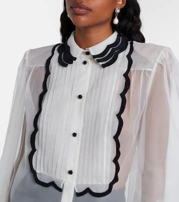 Sheer silk organza blouse | Valentino