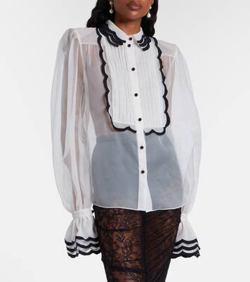 Sheer silk organza blouse | Valentino