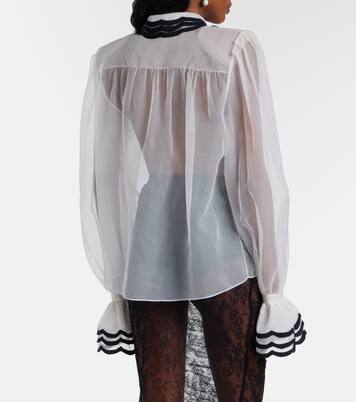 Sheer silk organza blouse | Valentino