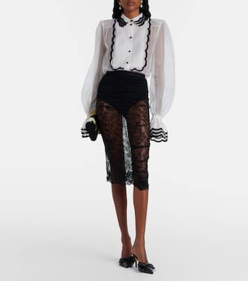 Sheer silk organza blouse | Valentino