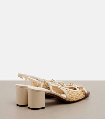 Valet Du Roi leather-trimmed slingback pumps | Valentino Garavani