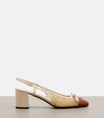 Valet Du Roi leather-trimmed slingback pumps | Valentino Garavani
