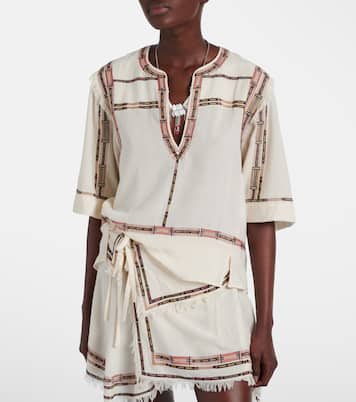 Fiosa embroidered fringed silk top | Isabel Marant