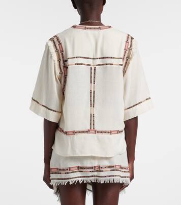 Fiosa embroidered fringed silk top | Isabel Marant