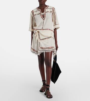 Fiosa embroidered fringed silk top | Isabel Marant