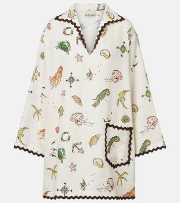 Printed linen minidress | Alémais