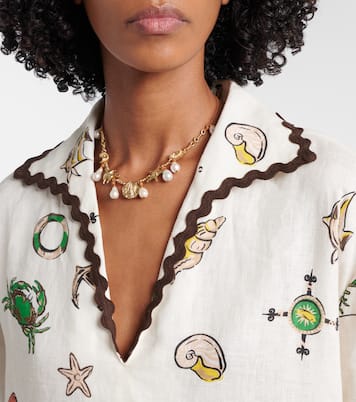 Printed linen minidress | Alémais