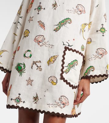 Printed linen minidress | Alémais