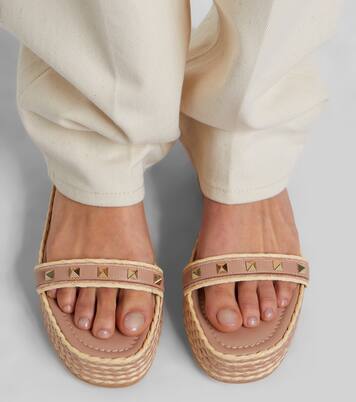 Rockstud leather platform sandals | Valentino Garavani