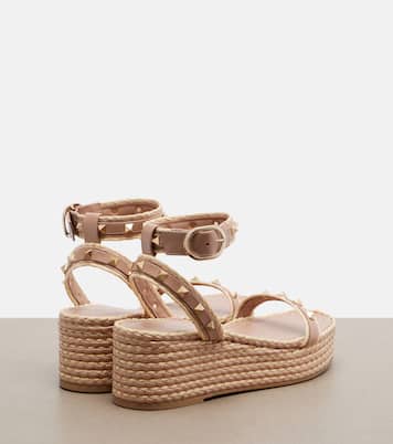 Rockstud leather platform sandals | Valentino Garavani