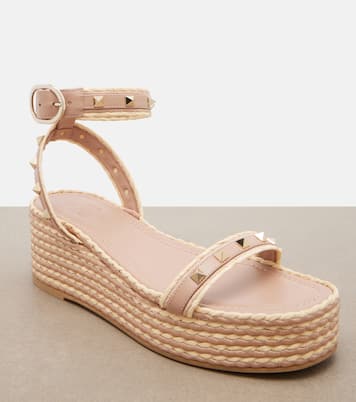 Rockstud leather platform sandals | Valentino Garavani