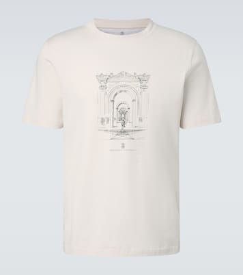 T-shirt en coton imprimé | Brunello Cucinelli