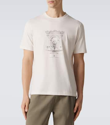 T-shirt en coton imprimé | Brunello Cucinelli