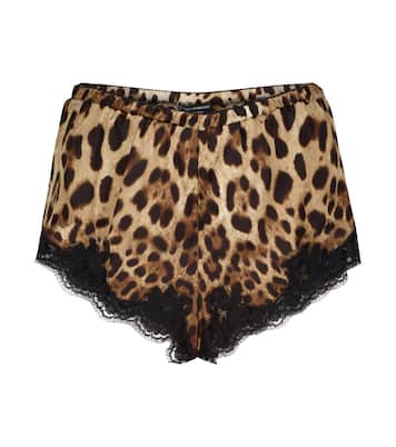 Bedruckte Shorts mit Spitze | Dolce&Gabbana