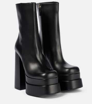 Intrico leather platform ankle boots | Versace