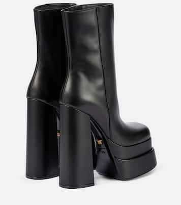Intrico leather platform ankle boots | Versace