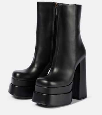Intrico leather platform ankle boots | Versace