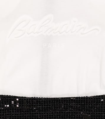 Robe t-shirt en coton à ornements | Balmain Kids