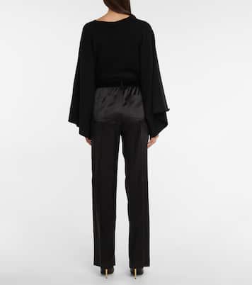 High-rise silk-blend satin pants | Tom Ford