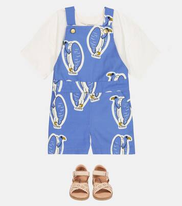 Printed cotton overalls | Mini Rodini