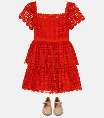 Lace tiered dress | Self-Portrait Kids