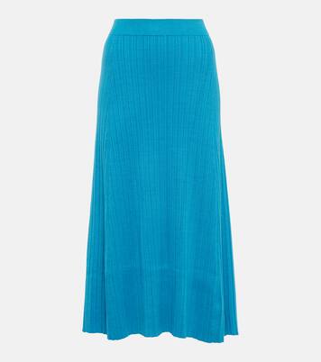 Ribbed-knit silk blend skirt | CO