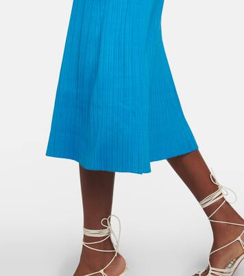 Ribbed-knit silk blend skirt | CO