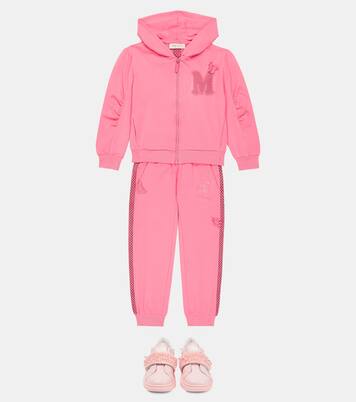 Embroidered cotton-blend hoodie | Monnalisa