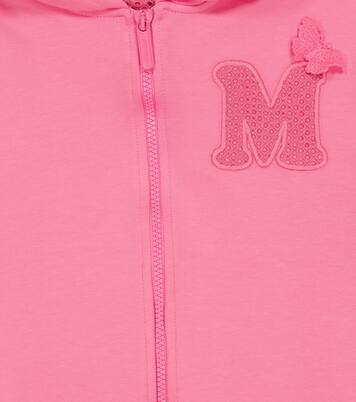 Embroidered cotton-blend hoodie | Monnalisa