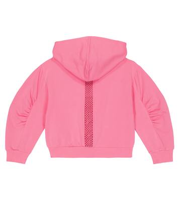 Embroidered cotton-blend hoodie | Monnalisa