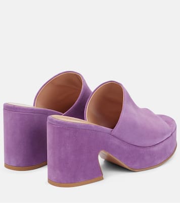 Plateau-Pantoletten aus Veloursleder | Gianvito Rossi