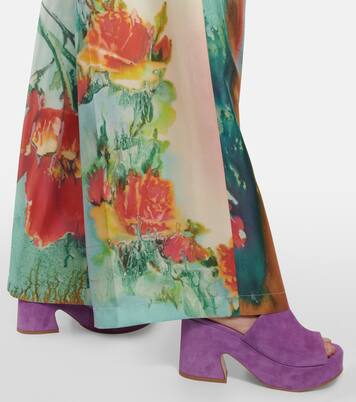 Plateau-Pantoletten aus Veloursleder | Gianvito Rossi