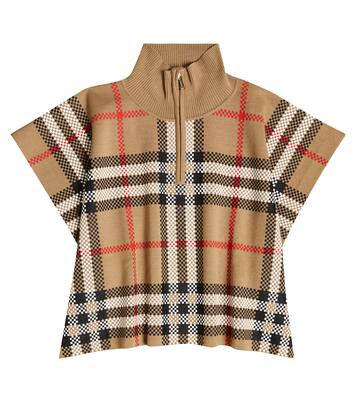 Ginny checked wool-blend poncho | Burberry Kids