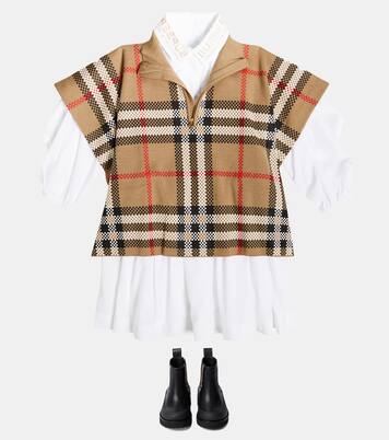 Ginny checked wool-blend poncho | Burberry Kids