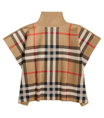 Ginny checked wool-blend poncho | Burberry Kids