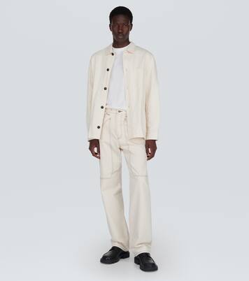 Paneled straight cotton pants | Winnie New York