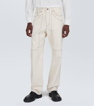 Paneled straight cotton pants | Winnie New York