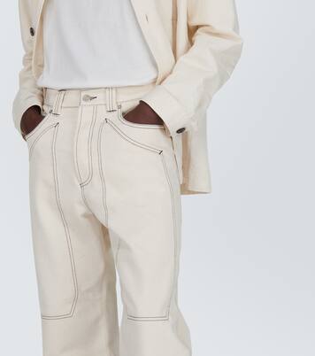Paneled straight cotton pants | Winnie New York